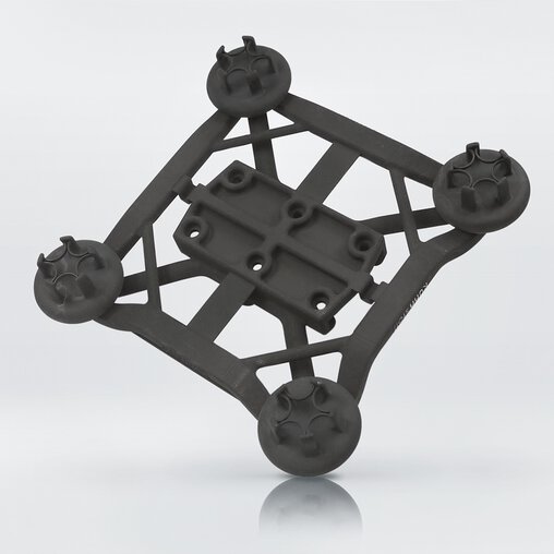 Additively manufactured gripper for Wittmann, ingenious design by kuhnstoff with integrated compressed air channels, 3D printed, PA 2200 | © EOS