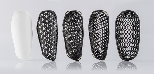 Shinguards design study - development of lightweight energy absorbing polymer structures, 3D printing, EOS | © EOS