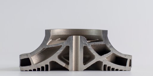 Impeller built using an optimized process on an EOS M 290 with no internal supports and a 35% cost reduction | © EOS