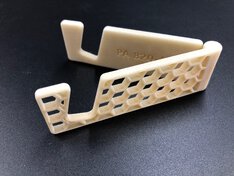 3D printed smart phone holder made of carbon-neutral, mineral-filled bio-circular polyamide 11 material 