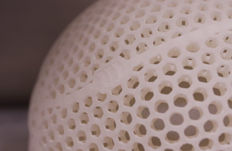 3D printed Wilson Airless Prototype before post-processing and finishing steps | © Wilson Sporting Goods Co.